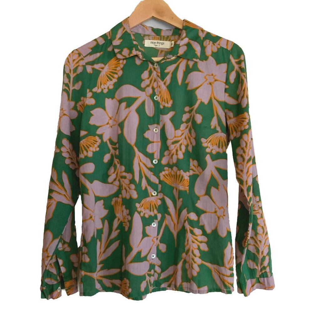 Nice Things Paloma S. Floral Button Down